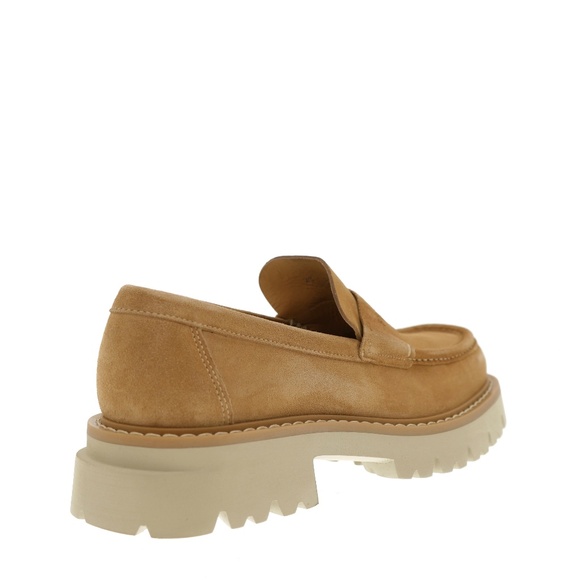 Salvatore Ferragamo Fergal Moccasin Loafer Beige Suede Leather Size 12 New - Picture 4 of 7